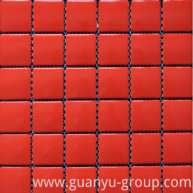 China Red Porcelain Mosaic Tile